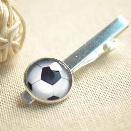 Football Cuff Links And Tie Clip Set,soccer..