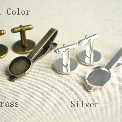 Football Cuff Links And Tie Clip Set,soccer..