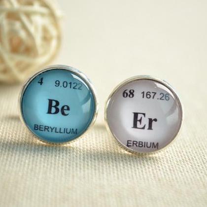 Chemical Elements Cuff Links And Tie Clip,be Er..