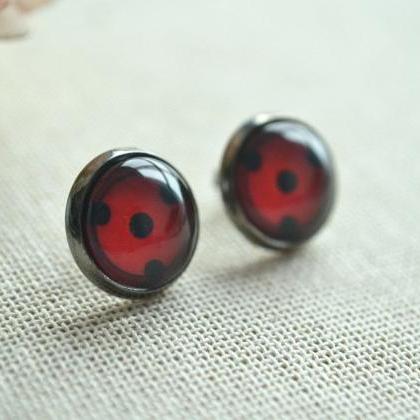 Naruto Symbol Earrings Sharingan Post Earrings Anime Stud