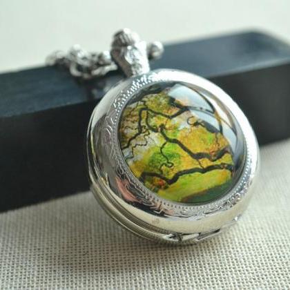 Summer Tree Pocket Watch,life Tree Picture Pendant..