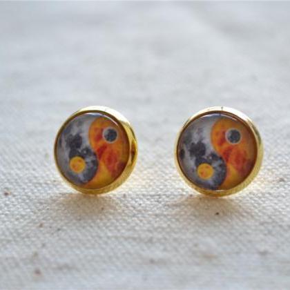 Tai Chi Earrings,moon And Sun Picture Earrings,..