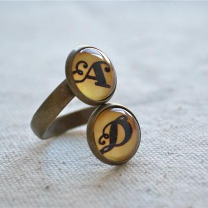 Monogram Ring,name Initials Ring,steampunk..