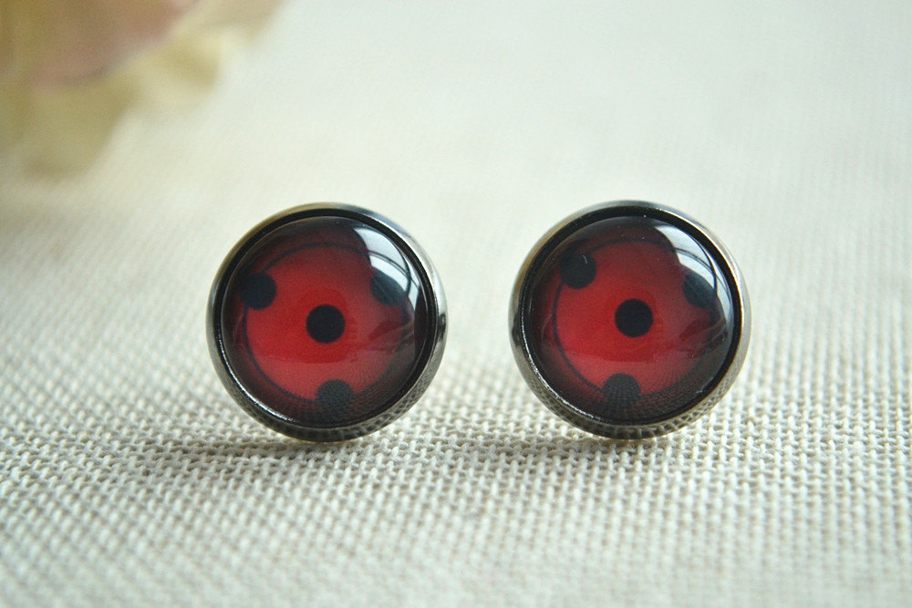 Naruto Symbol Earrings Sharingan Post Earrings Anime Stud