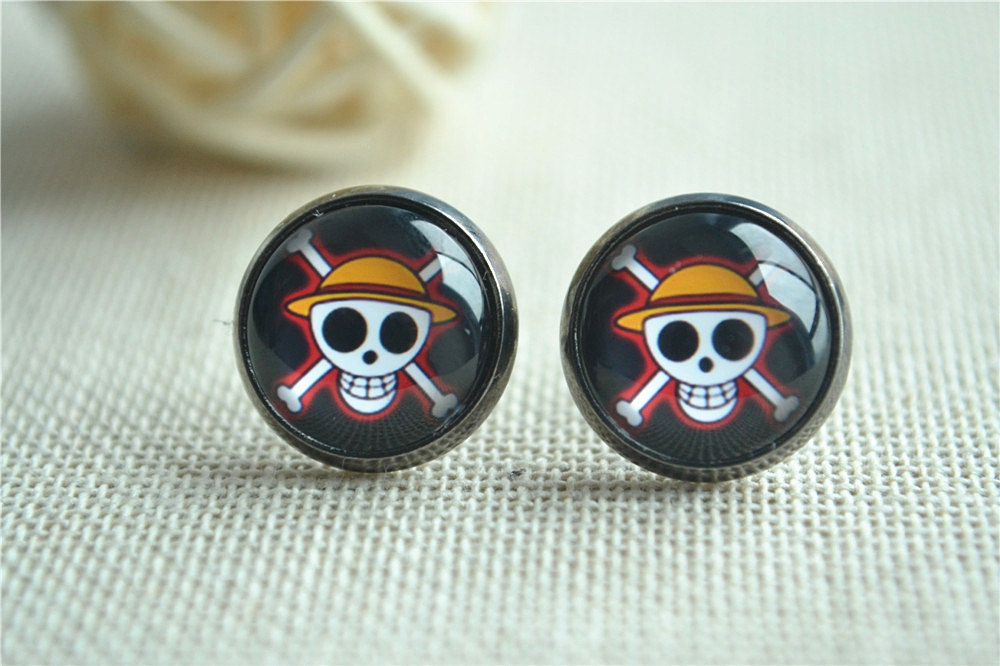 Anime One Piece Earrings Skull Post Earrings Luffy Post Earring