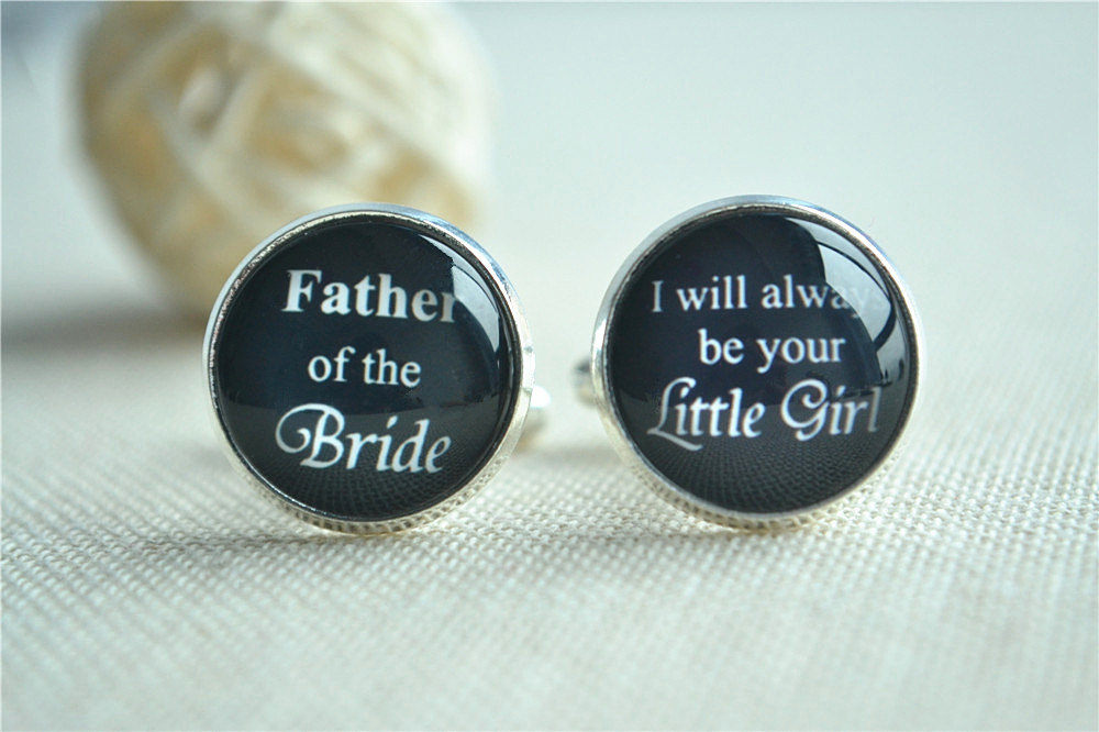 Wedding Cufflinks,father Of The Bride,i Will Always Be Your Little Girl Cuff Links ,personalized Cufflinks,wedding Accessories(xk015)