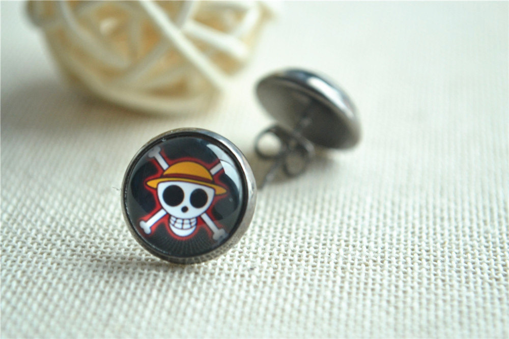 Anime One Piece Earrings,Skull Post Earrings,Luffy Post Earring, Ear