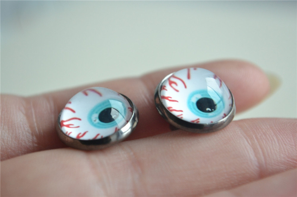Scary Eye Earrings,bloody Eye Ball Post Earring,eyeball Ear Stud